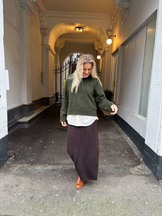 Neo Noir Hynne Knit Skirt Dark Brown