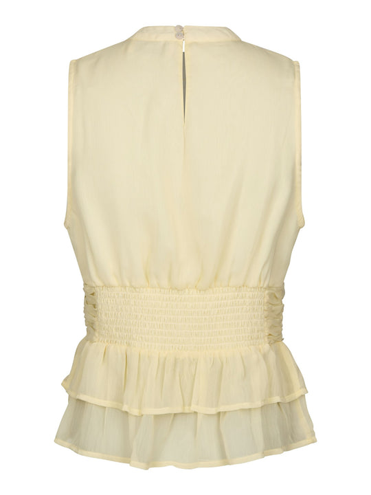 Neo Noir Ansol Solid Chiffon Top Light Yellow