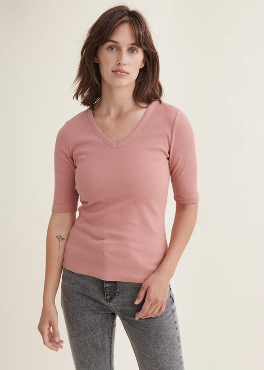 Basic Apparel Ludmilla SS Tee Gots Old Rose