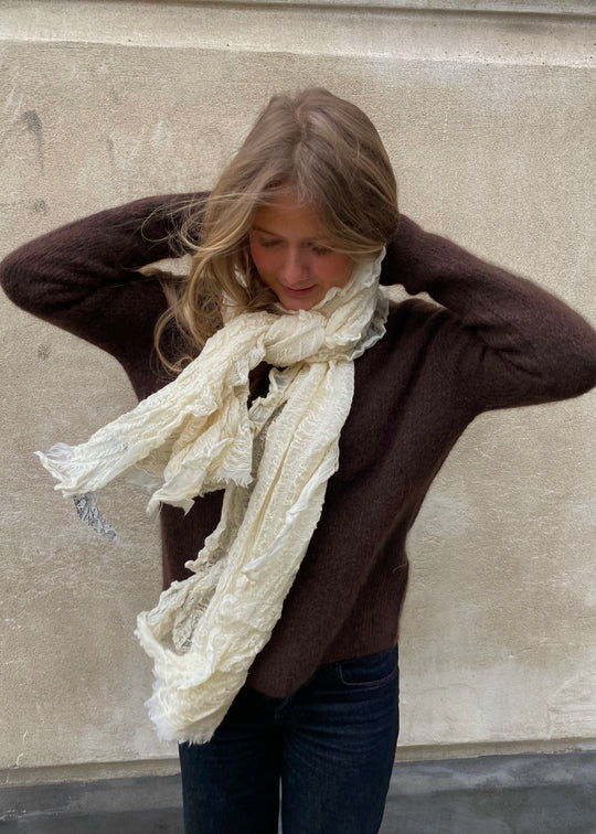 Livness uldtørklæde off-white