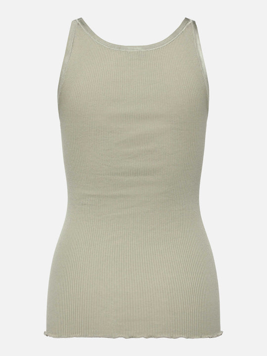 Rosemunde Belle Silk U-neck Strap Elastic Top Seagrass