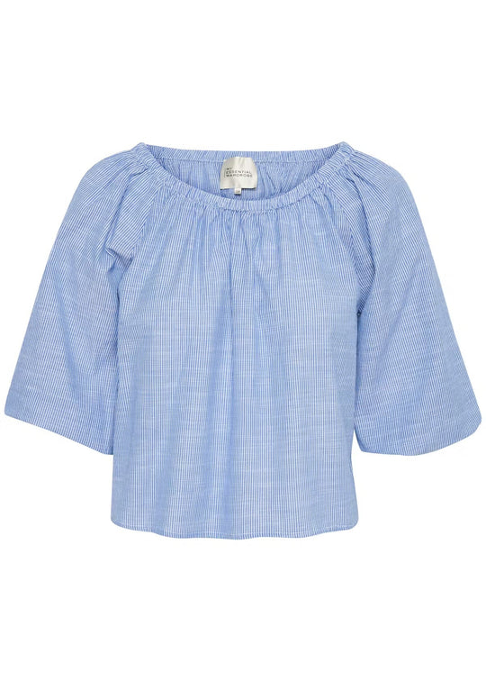 My Essential Wardrobe SkyeMW Blouse Delft Blue Striped