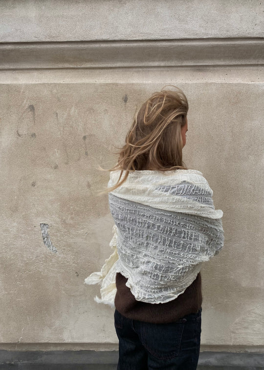 Livness uldtørklæde off-white