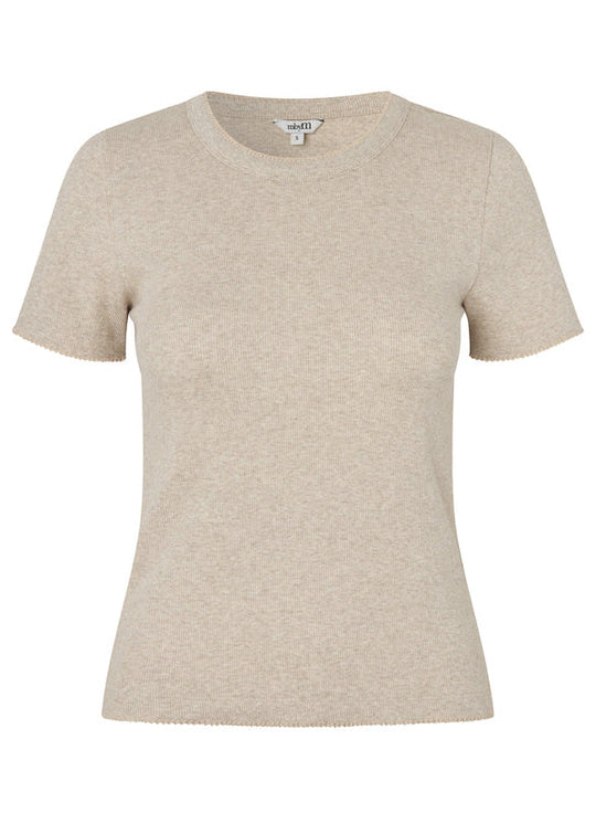 Mbym Otis Crochet-M t-shirt Pelican Melange