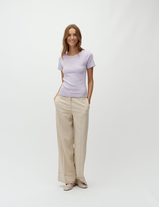 Mbym Otis Crochet-M t-shirt Orchid Petal