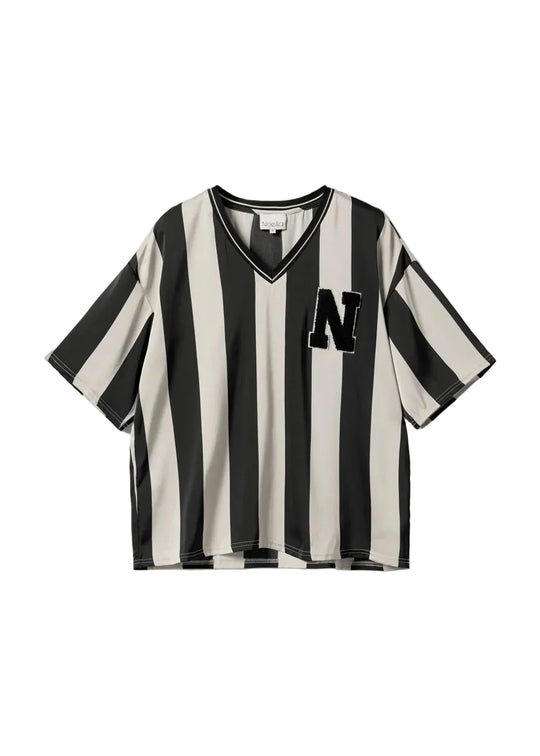 Noella Lucena Blouse Black Ivory Stripe