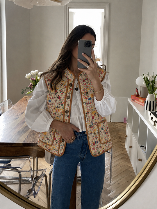 Lollys Laundry CairoLL Quilted Vest Flower Print