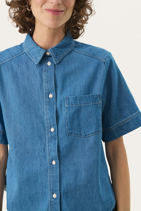 Part Two NiclaPW Shirt Medium Blue Denim