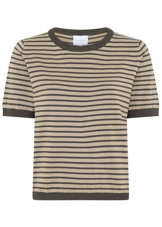 La Rouge Sailor Knit S/S Sand/brown stripe