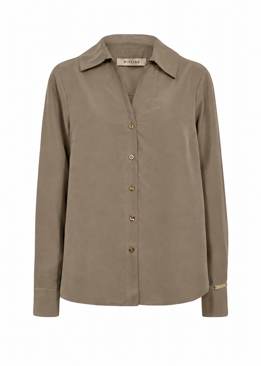Pieszak PD-Percy Silk Shirt lead brown