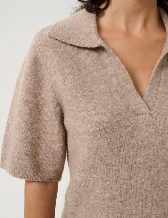 Gestuz GZalpha ss polo pullover warm sand melange