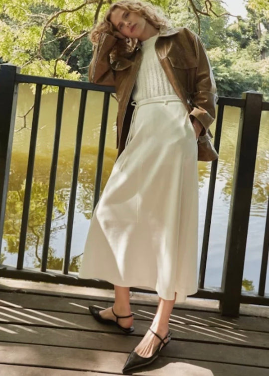 Soaked SLMalika Midi Skirt Broken White