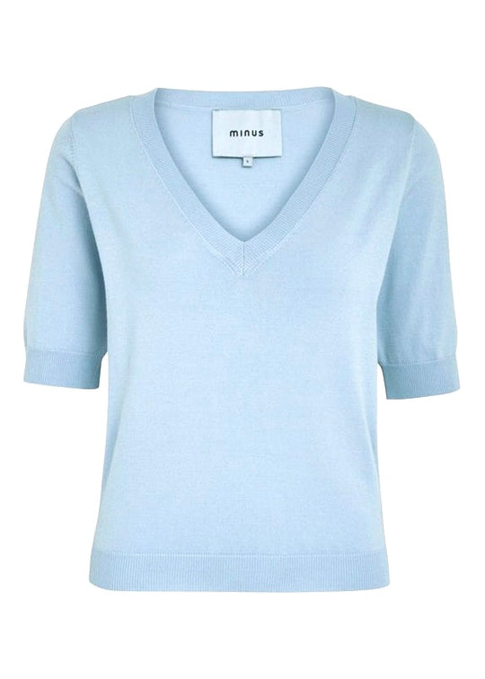 MSMilla V-Neck Knit Tee 1048 Ice Blue