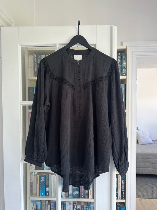 Project AJ117 Tuva Blouse Cotton Dobby Check Black