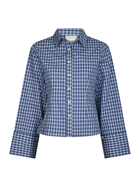 Neo Noir Rosa Check Shirt Dark Blue