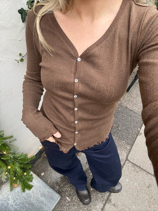 Saint Tropez GruSZ Cardigan Fondue Fudge Melange