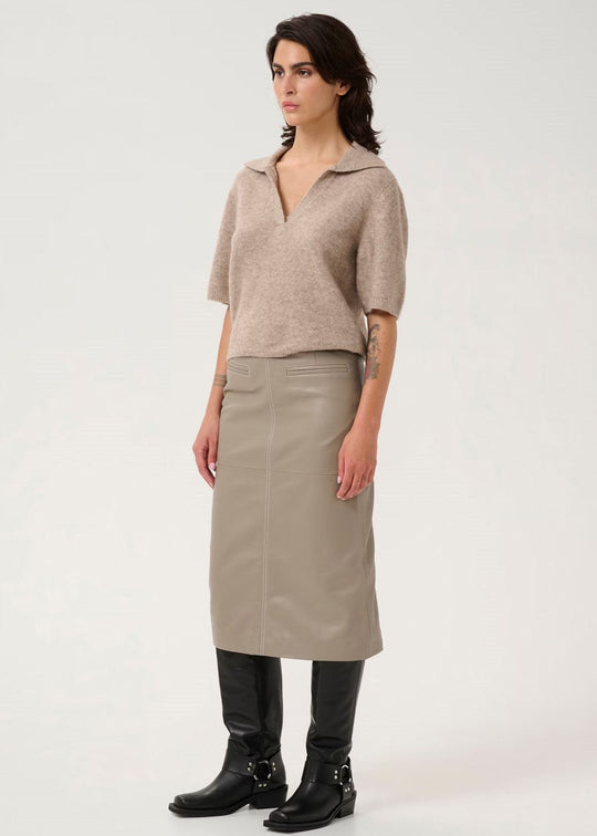 Gestuz GZalpha ss polo pullover warm sand melange