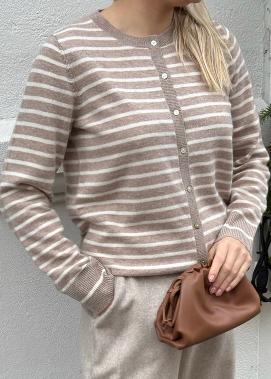Sofie Schnoor Cisse cardigan Light brown striped