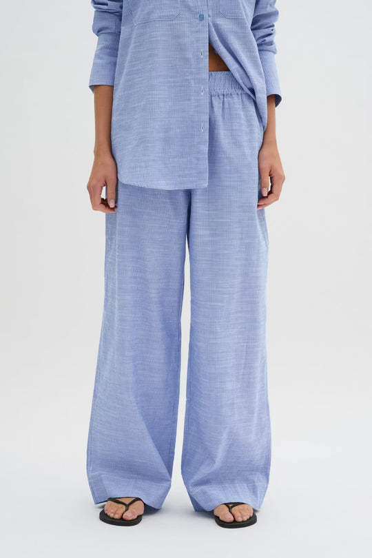 My Essential Wardrobe SkyeMW Wide Pant Delft Blue Striped