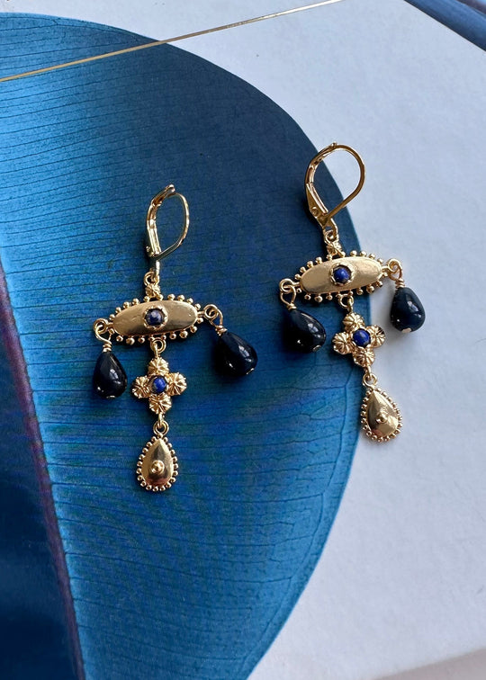 Plissé Copenhagen Delize mini earring petrol