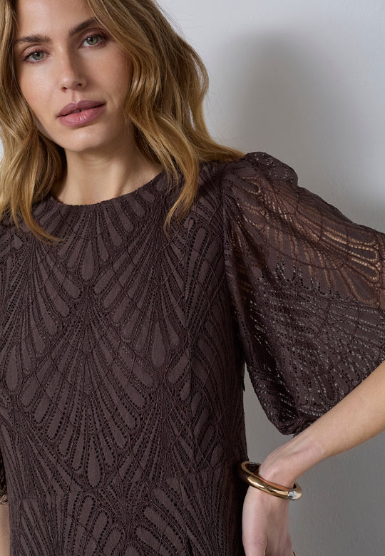 Co’Couture Leticc Lace Maxi Dress Dark Brown