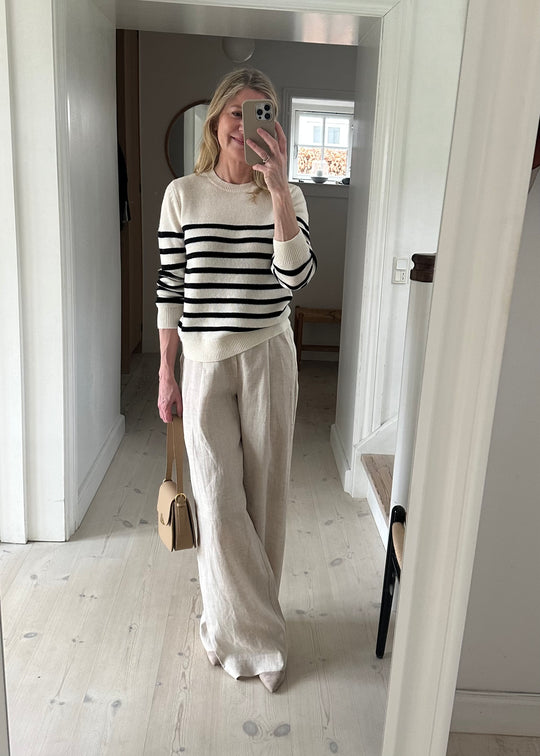 Gestuz LizaGZ linen HW pants Tammy Light Sand