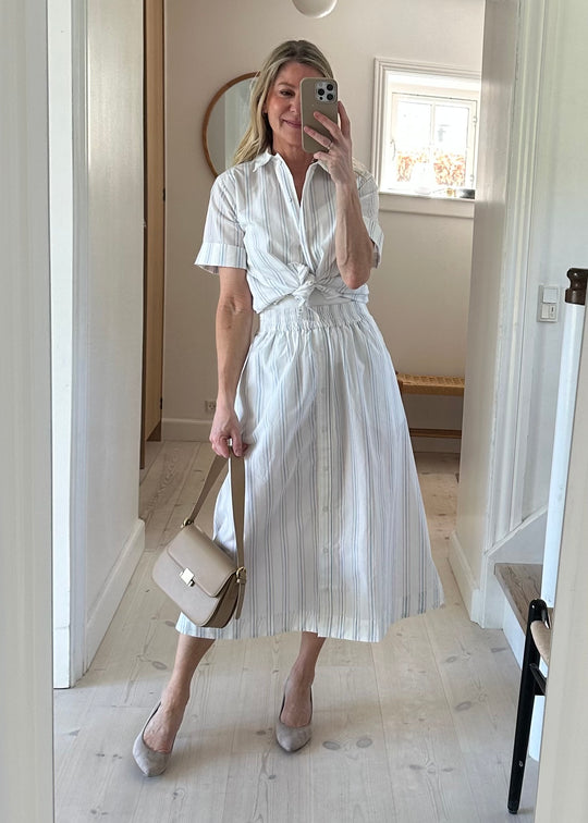 Basic Apparel Marina skirt white stripes