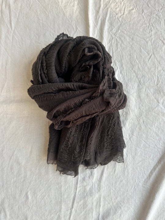 Livness uldtørklæde brun