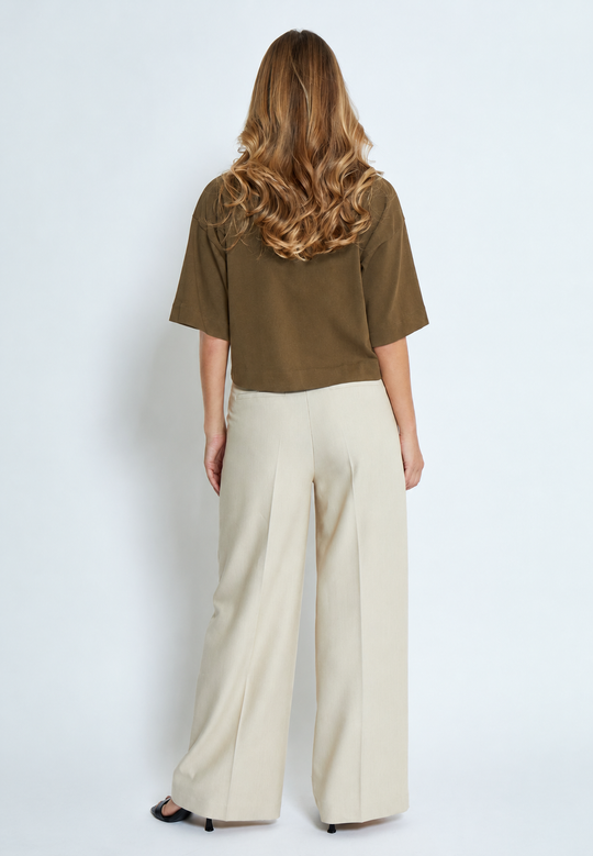 Minus MSGamma Cropped GOTS T-shirt Beech Green