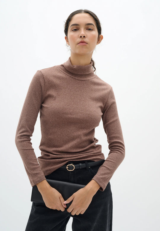 Inwear DagnaIW Rollneck Melange LS Brown Puce Melange