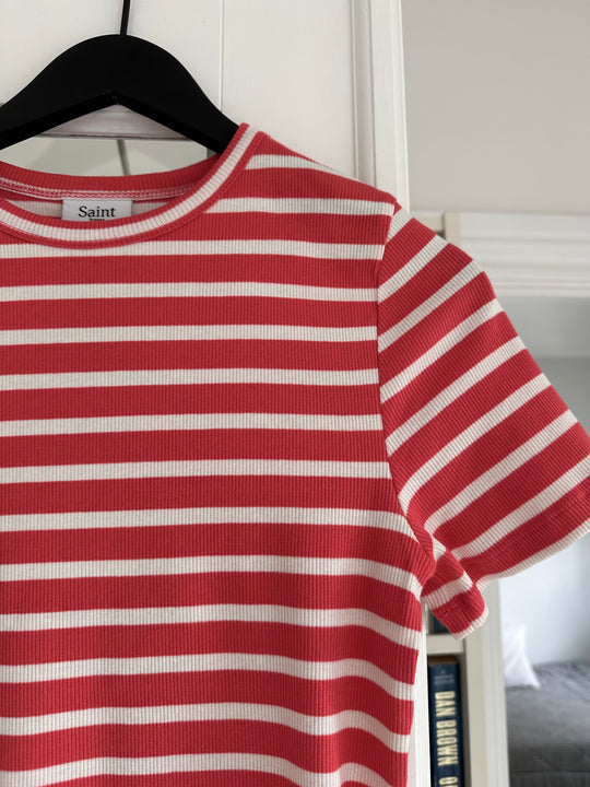 Saint Tropez Astersz SS Stripe T-skjorte Cayenne
