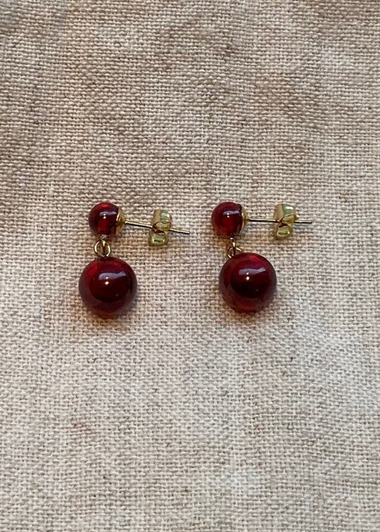 Plissé Copenhagen Prisca kugleøreringe Bordeaux