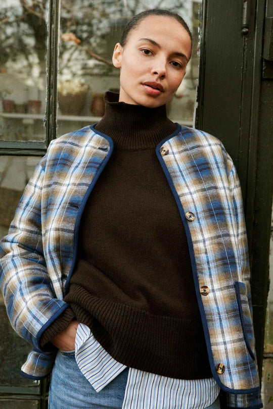 Basic Apparel Trudie Jacket tobacco brown/classic blue