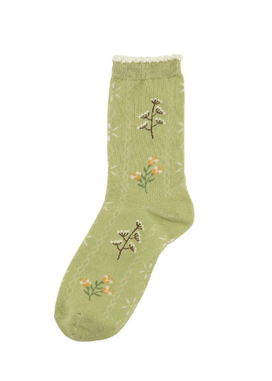 Plissé Copenhagen Josie socks green
