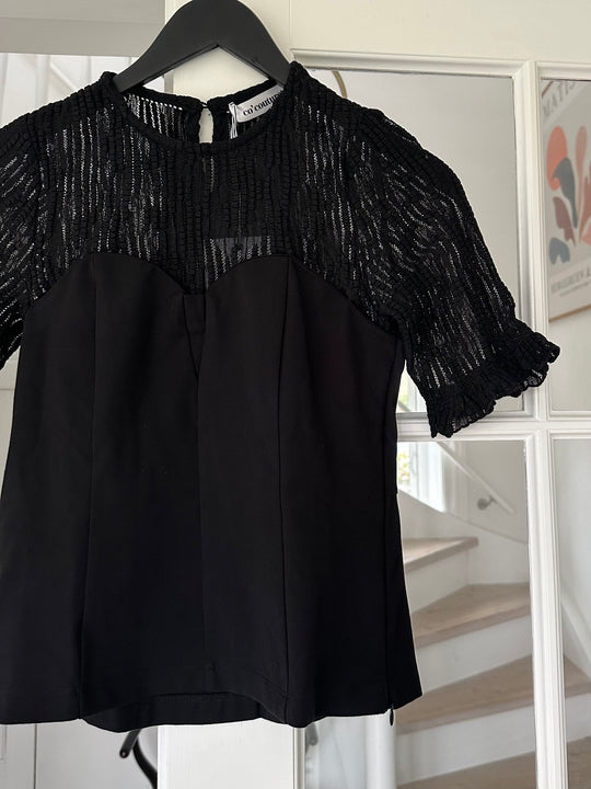 Co’Couture Coltoncc Lace Mix Top Black