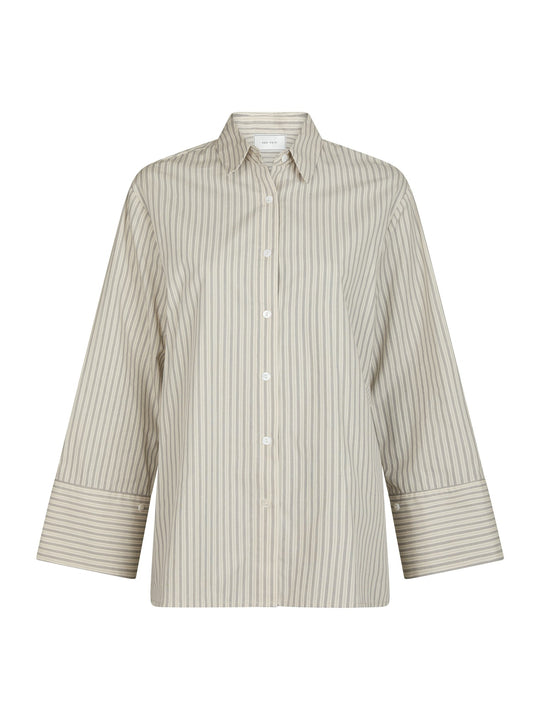 Neo Noir Dita Double Stripe Shirt Creme