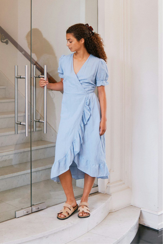 Neo Noir Marietta Linen Dress light blue