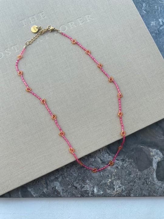 Sui ava daisy halskjede miyuki hot rosa