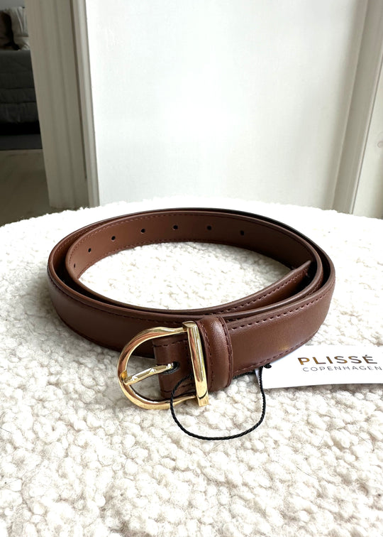 Plissé Copenhagen Christa Belt Dark Cognac