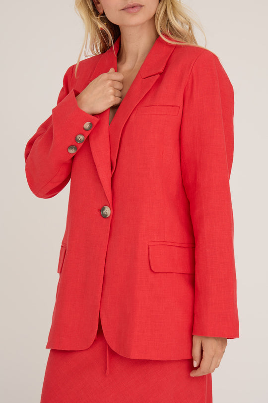 A-View Annali linen blazer red