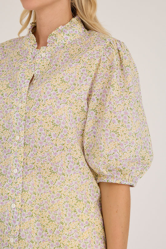 A-view Tiffany short sleeve shirt Lilac/Yellow