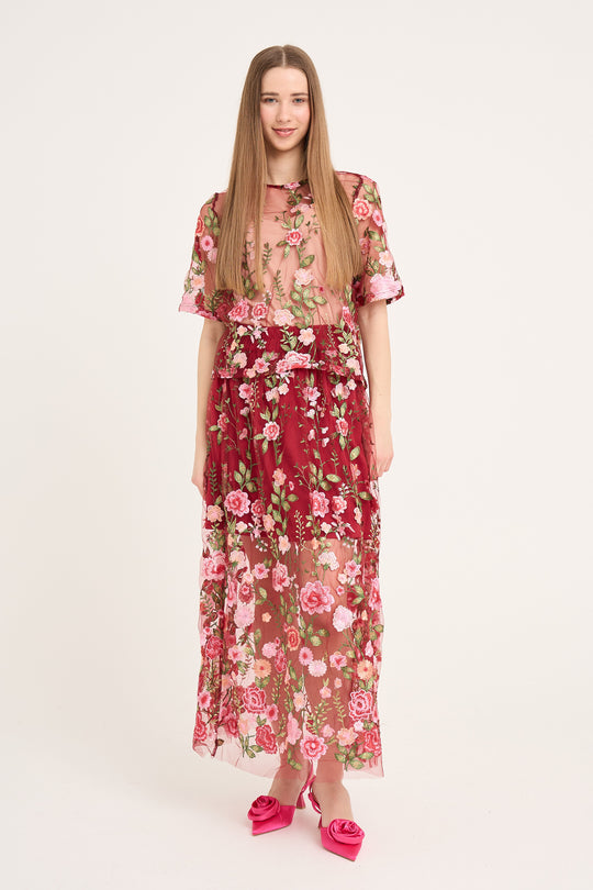 A-View Fuschia skirt Bordeaux/Rose