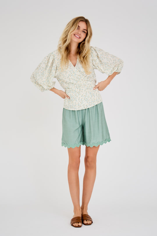 A-view Rebekka print blouse Pale Mint/Off White