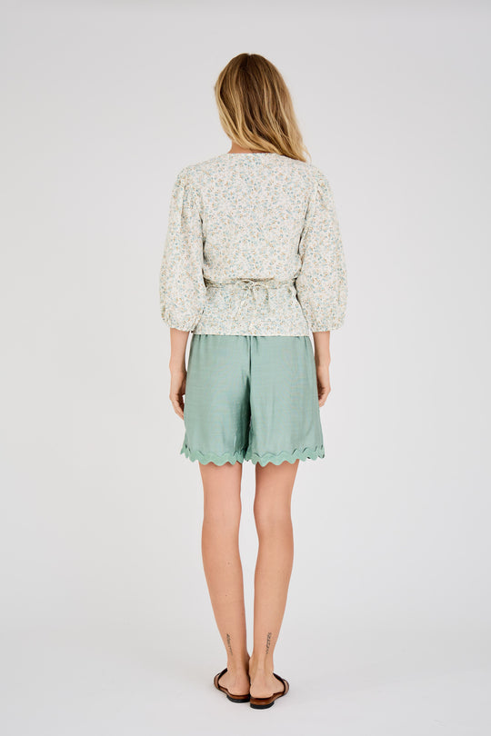 A-view Rebekka print blouse Pale Mint/Off White
