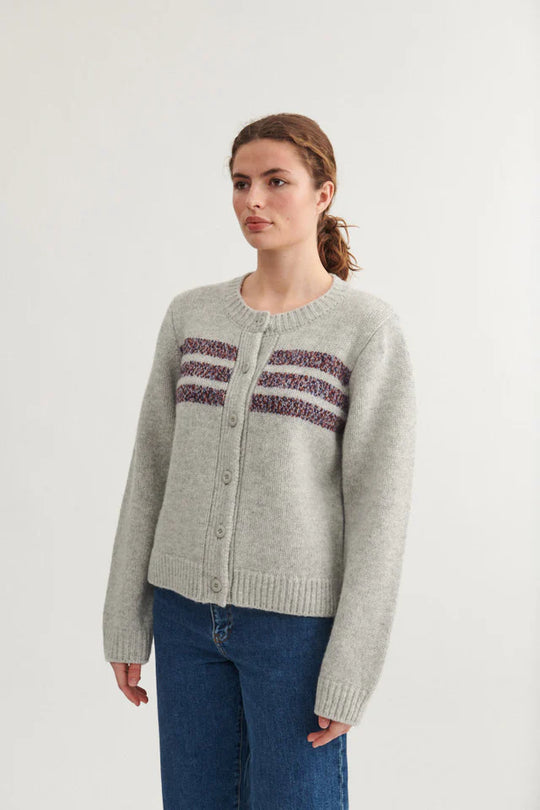 Basic Apparel Anche Cardigan light grey melange/sky captain