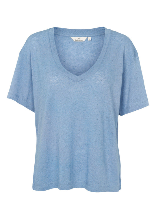 Basic Apparel Ryda V-neck Tee Blissfull Blue
