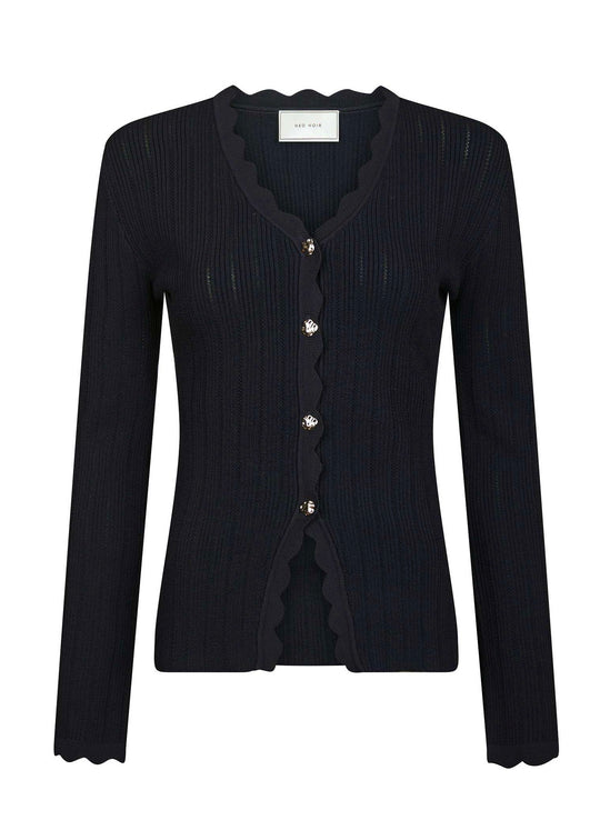 Neo Noir Clara stitch knit blouse dark navy