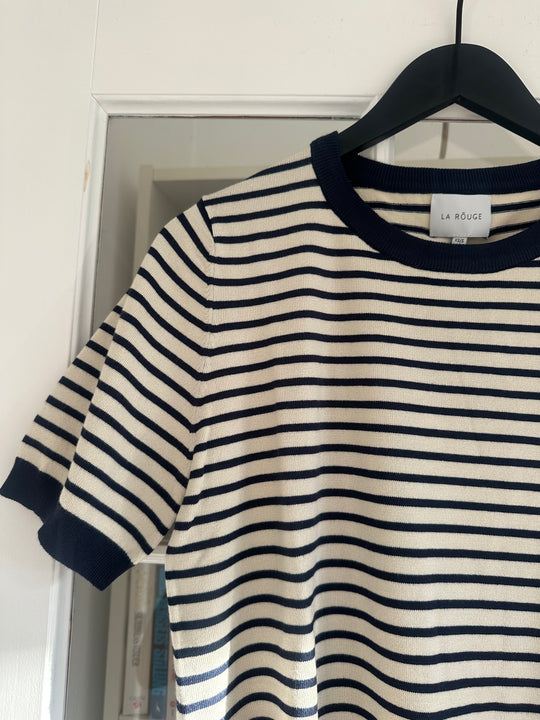 La Rouge Sailor Knit S/S Offwhite/navy stripe