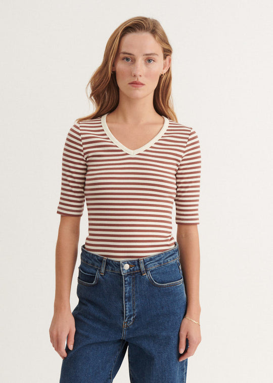 Basic Apparel Ludmilla SS Tee 463 Whisper White/Mink