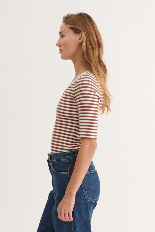 Basic Apparel Ludmilla SS Tee 463 Whisper White/Mink